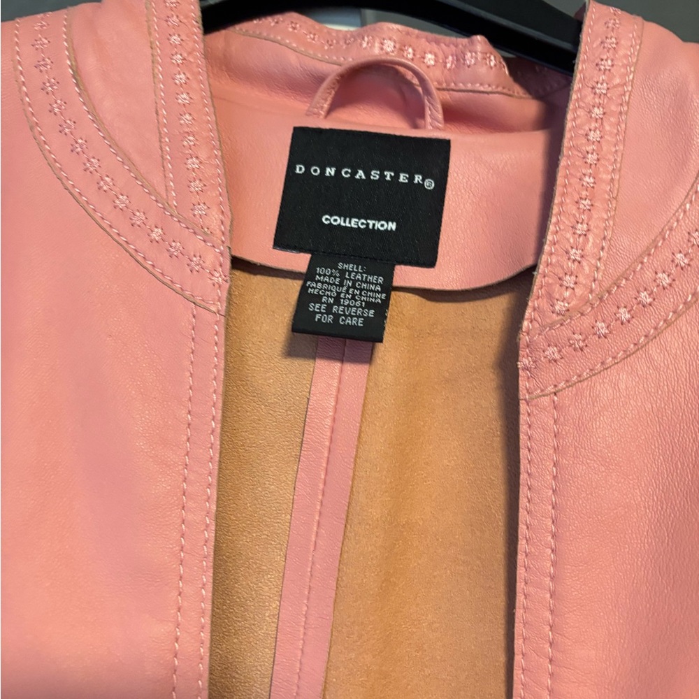 Vintage Don Caster Women's Pink Leather Jacket - Picture 4 of 9